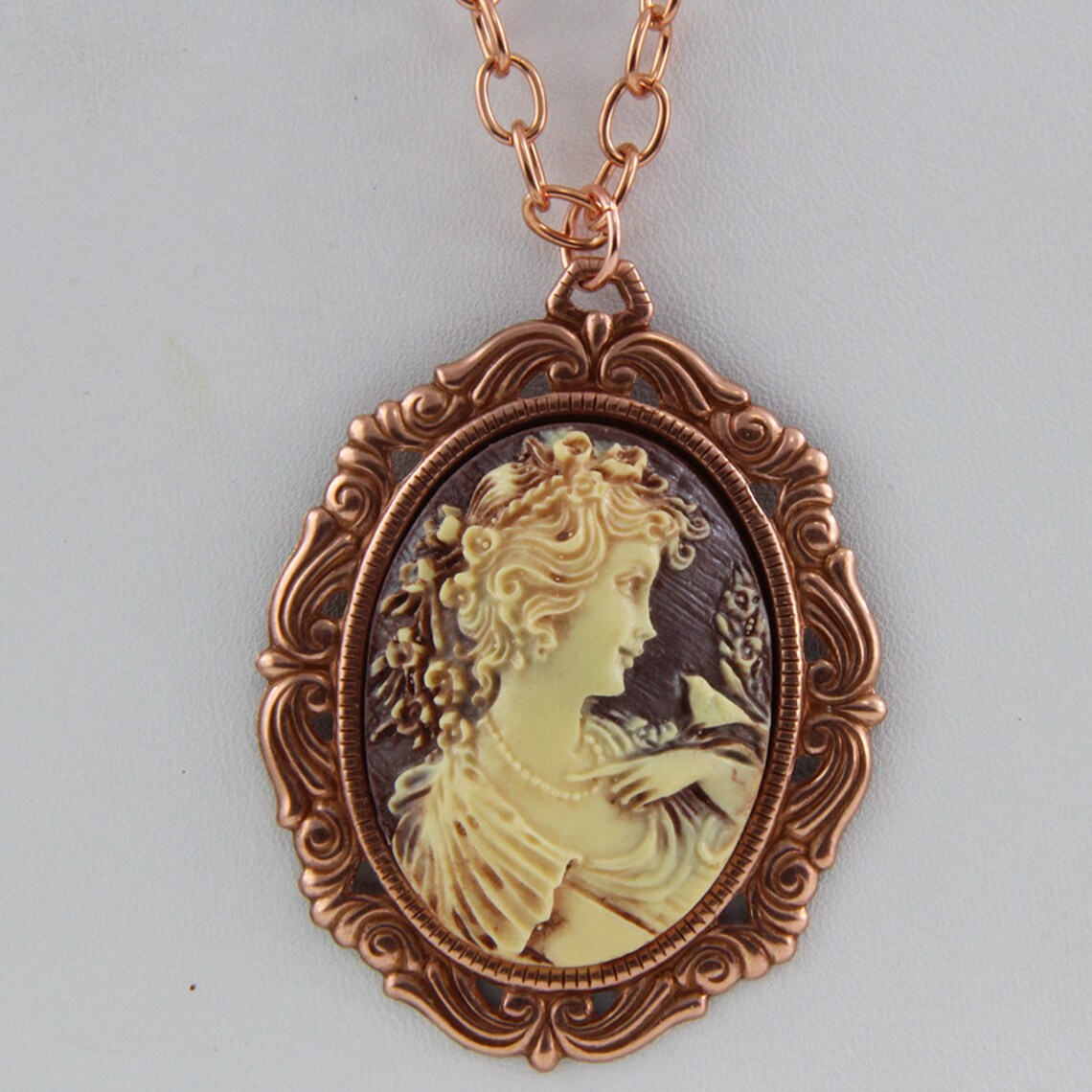 Handmade Necklace In Copper and Ivory Tones Statement Necklace Etsy