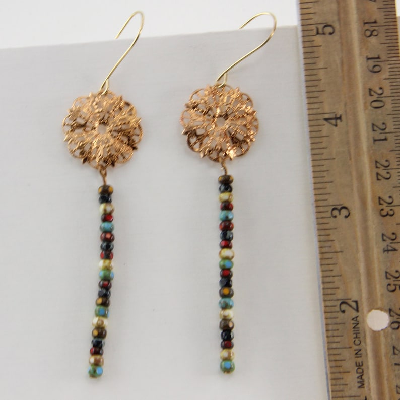 Handmade Beaded Earrings Multicolor 3 Cut Czech Glass Beads Etsy