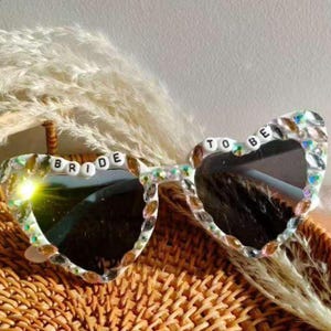 personalized diamond glasses, Heart-shaped sunglasses, bridesmaid glasses, bridal sunglasses, wedding glasses, party favorsbridal sunglasses