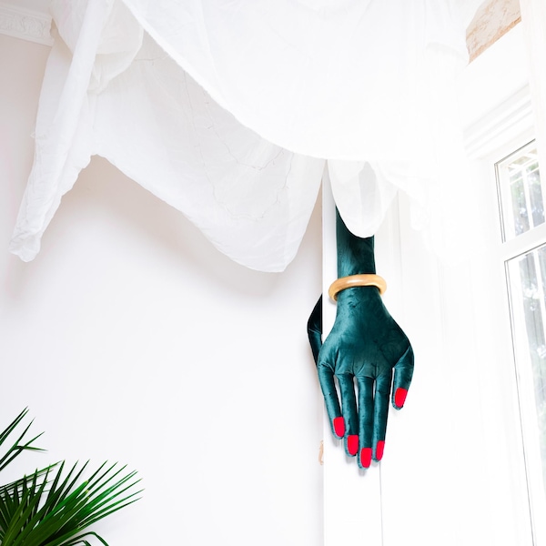 Almohada de terciopelo hecha a mano, cojín decorativo hecho a mano, acento único de decoración para el hogar