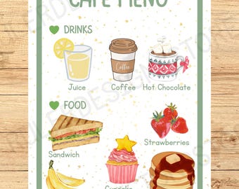 Kinderrollenspiel, Rollenspiel, Menü - Druckbare digitale Datei