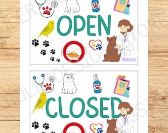 "Children Pretend Play Tierärzte ""offen / geschlossen"" Schilder - Printable Digital Download."
