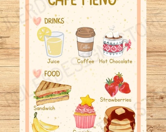 Kinderrollenspiel, Rollenspiel, Menü - Druckbare digitale Datei