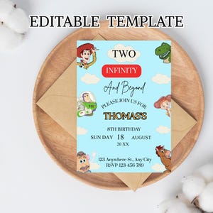 Two infinity and Beyond | Digital Birthday invitation | Kids Birthday invites | E-invite | Digital invite | Card Invite Boy birthday invite