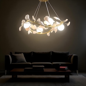 Plum Blossom Chandelier: Nordic Tree Branch Pendant Light with Glass Birds