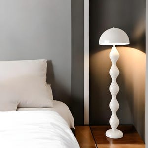 Scandinavian Mushroom LED Floor Lamp: Dimmable Modern Lighting