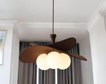 Handcrafted Ash Wood Japandi Pendant Light: Minimalist Boho Chandelier