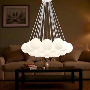 Cloud Bubble Chandelier: Modern Frosted Glass Pendant Light