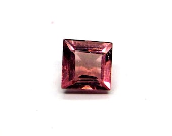 Natural Pink Tourmaline Gemstone: Square Princess Cut, Mozambique