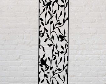 Bird & Vine Metal Privacy Screen: Garden, Patio, Balcony Decor