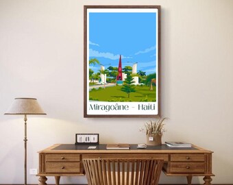 Haiti Wall Art – Travel Poster – Carrefour Desruisseau, Miragoâne, Haiti | Cultural Decor