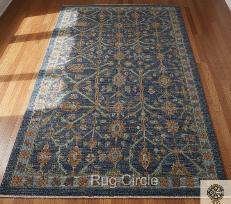 Deep Navy Blue Oushak Area Rug - Hand-knotted Wool | Designer Living ...