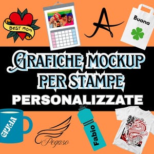 Stampe grafiche, T-shirt, loghi, tazze, borracce, poster, quadri, stampe su carta, cover per smartphone, biglietti da visita, calendari, ecc