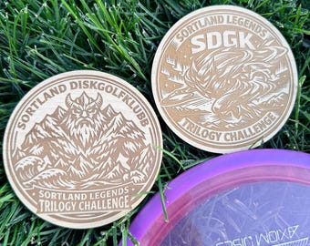 Mini marcador de madera personalizado para disc golf / Mini PDGA grabado / Regalo personalizado para disc golf / Accesorio para disc golf