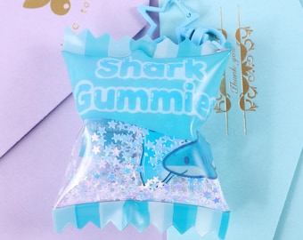Candy Bag Keychain Shark Gummy Shaker Keychain