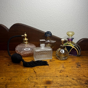 Collection of Vintage Perfume Bottles | Includes Dior | Vanity Decor | Fragrance Collectibles | Elegant Glass Bottles | Retro Beauty Display