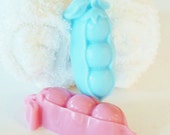 3 Peas in a Pod Natural Soap - Choose Color & Scent, handmade, glycerin, scented, kids, fun, custom party favors