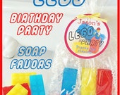 10 LEGO BRICK SOAP Birthday Party Favor Pack - personalized, custom gift tag, handmade, glycerin, scented, kids, fun, gift wrapped, legos