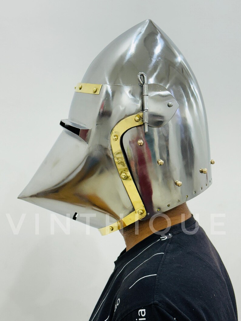 Medieval Pig Faced Bascinet Helmet Handmade 18-gauge Steel Knight ...
