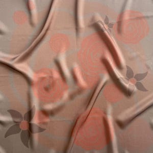 Silk square scarf | Star like flowers | Quietly orange
