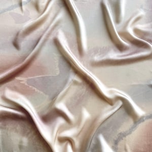 Silk square scarf | Birds and Heaven | Pastel coziness