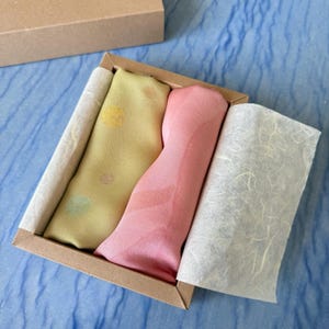 Gift Set of Two Silk Scarves – square 60x60 cm | Silk Neckerchiefs | Hand-Hemmed | Lightweight Silk Charmeuse | Soft and Elegant Gift