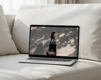 Minimalist Laptop Mockup | Clean Aesthetic Branding (PSD)