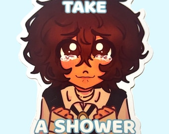 Pegatinas de "dúchate" de Dazai bsd