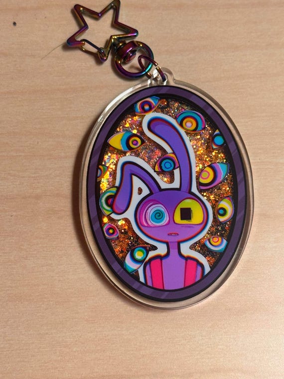 TADC Jax glitter quicksand shaker keychain