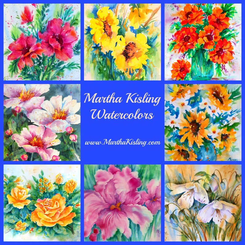Yellow Iris Watercolor, Yellow Flowers, Iris Decor, Martha Kisling image 4