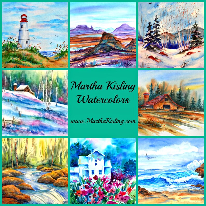 Watercolor Mailboxes, Country Mail, Snow, Original Painting, Martha Kisling, Art With Heart image 3