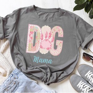 Floral Dog Mom PNG, Patchwork Paw Mama Design, Puppy Lover Sublimation File (Digital Download)