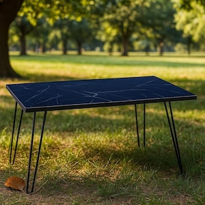 Small Balcony Table, Folding Wood, Compact Marble Top
