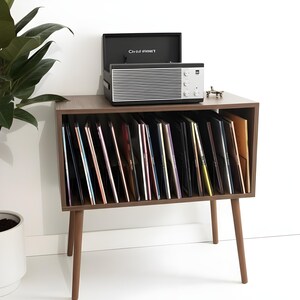Lp Organizer Stand, Speaker Shelf Unit, Large Modern Console