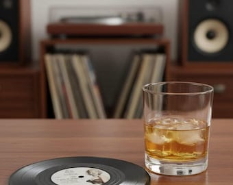 Vinyl Record Coasters Set, Retro Music Decor, DJ Gift