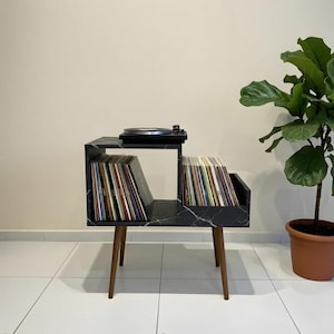 Vinyl Record Stand, Wooden LP Organizer Shelf, Mid Century Storage