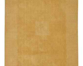 Hand-Tufted Wool Rug: Warm Golden Color Solid Border Carpet