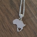 Afrika-Halskette, Herz ausgeschnitten, Südafrika, Kontinent Anhänger, Sterling Silber, Handarbeit, Kette enthalten, African, Afrika Schmuck