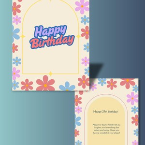 BIGLIETTO DI AUGURI DI COMPLEANNO / biglietto di auguri di buon compleanno con fiori carini stampabile