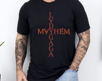 Lady Gaga Mayhem Album Inspired T Shirt Gothic Cross Print Unisex