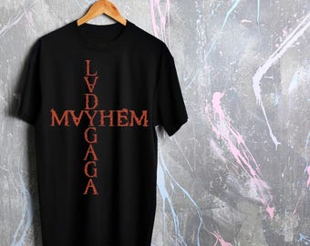 Lady Gaga Mayhem Album Inspired T Shirt Gothic Cross Print Unisex