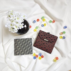 Carteira Inden japonesa vintage – única – bolsa de pele de veado feita à mão com laca tradicional Urushi – feita no Japão