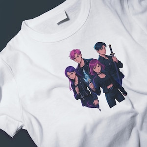 K-POP Demon Hunter T-shirtontwerp PNG – Dark Fantasy digitale download – afdrukbaar grafisch T-shirt Gothic Anime Warrior