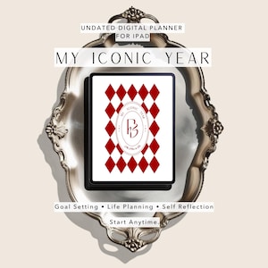 Undated Digital Planner for iPad | Goal Setting & Life Planner | Self Reflection Journal | My Iconic Year: Classic Red – Signature Edition