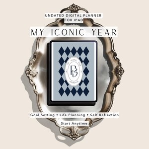 Undatierter digitaler Jahresplaner iPad | Zielplanung Lebensplaner Journal | My Iconic Year: Classic Blue – Signature Edition | englisch