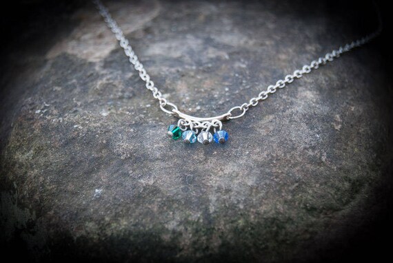 birthstone necklace 4 stones