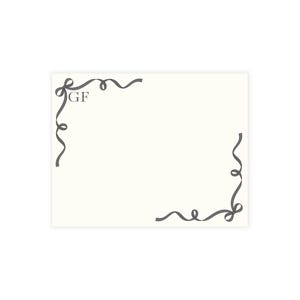 Briefpapier-Set Benutzerdefinierte Initialen Grau Bögen Elfenbein, personalisiertes Grußkarten-Postkarten-Bundle, Umschläge nicht enthalten