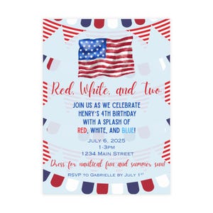 Lot de cartes postales patriotique : faire-part du 4 juillet, cartes de fête d'été, décorations rouge blanc bleu, anniversaire nautique RSVP