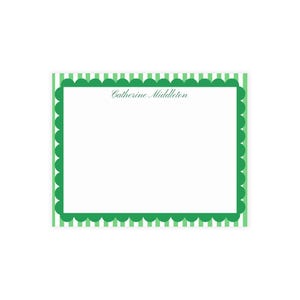 PAPETERIE PERSONNALISÉE Lot de cartes postales à rayures vertes, Cartes de correspondance personnalisées, Remerciements, Invitations, Anniversaires, Écrire des lettres