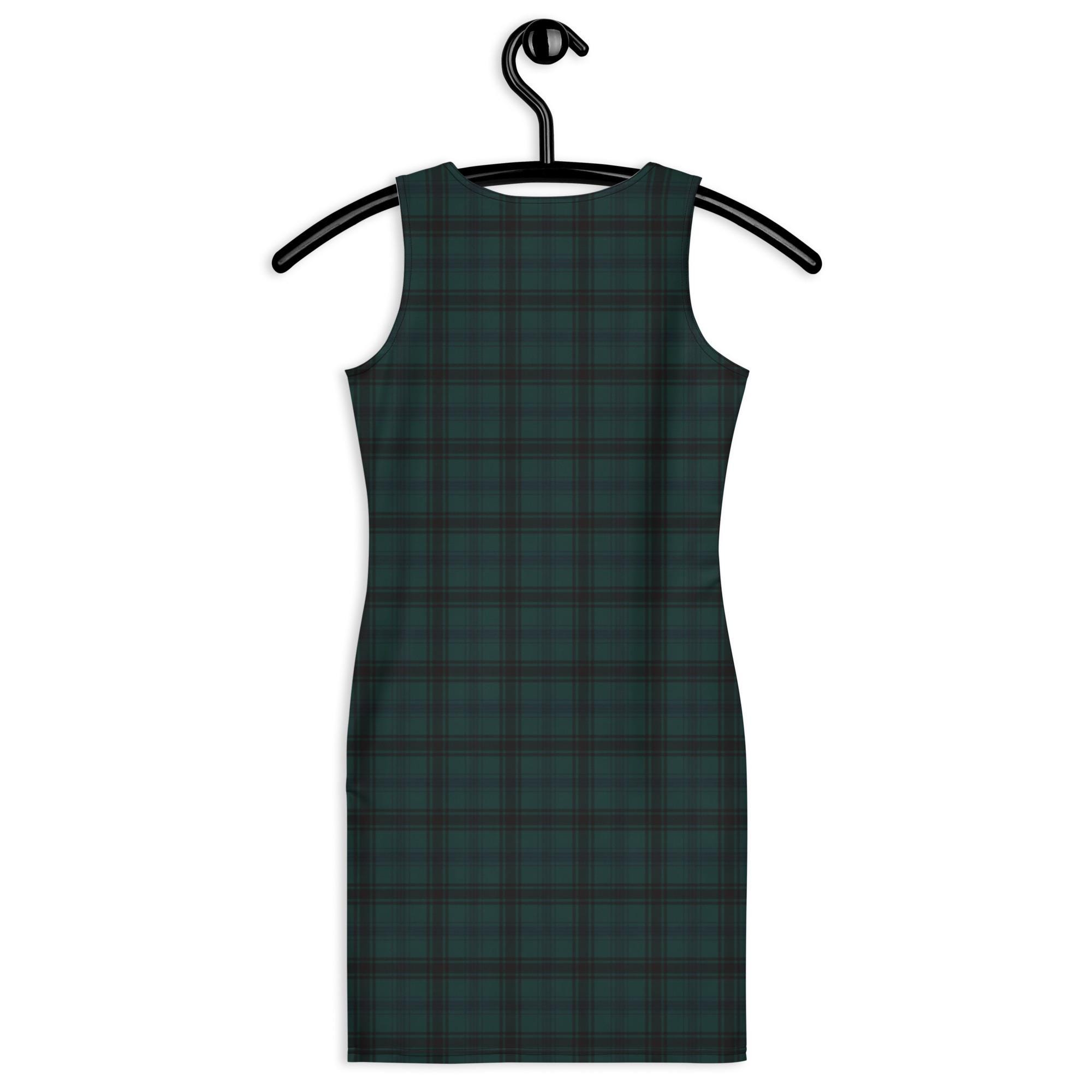 green plaid bodycon dress Farzi Bodycon Dress in Green and Purple Check